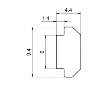 Ecrou en T M5 profil 6 mm plan 2.webp
